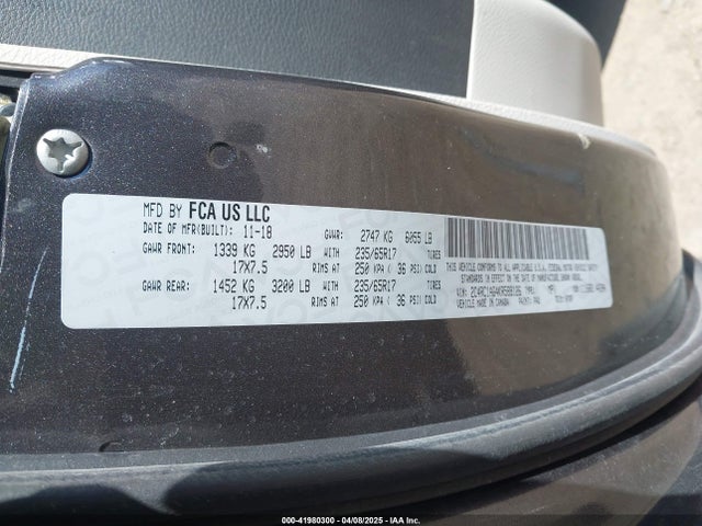 2C4RC1AG4KR589126 Chrysler PACIFICA L