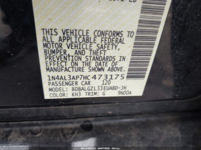 1N4AL3AP7HC473175 Nissan Altima 2.5 S