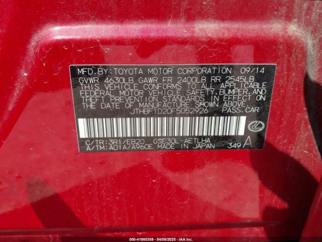 JTHBF1D20F5052926 Lexus IS 250