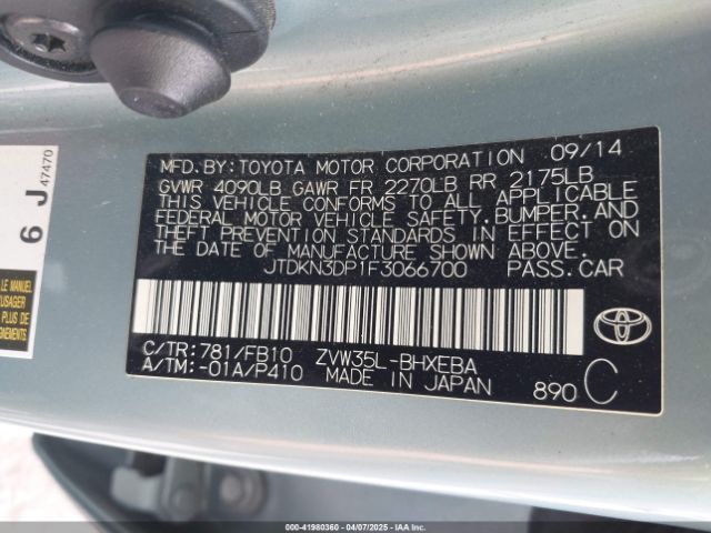 JTDKN3DP1F3066700 Toyota PRIUS PLUG-IN