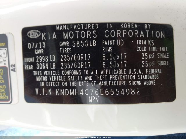KNDMH4C76E6554982 KIA SEDONA EX