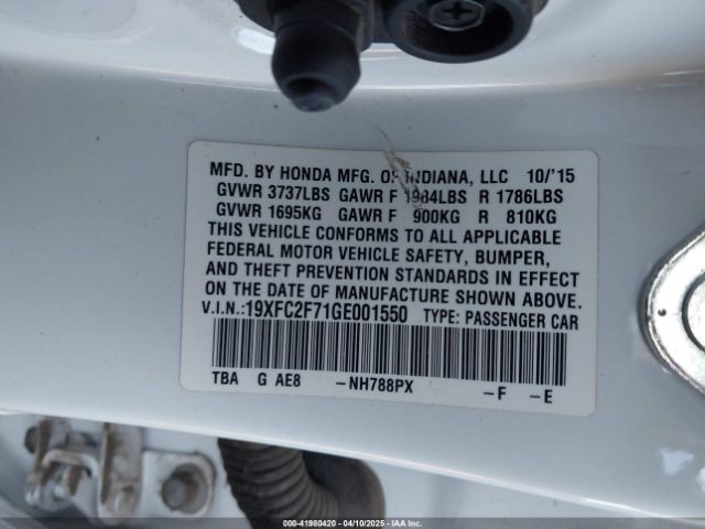 19XFC2F71GE001550 Honda CIVIC EX