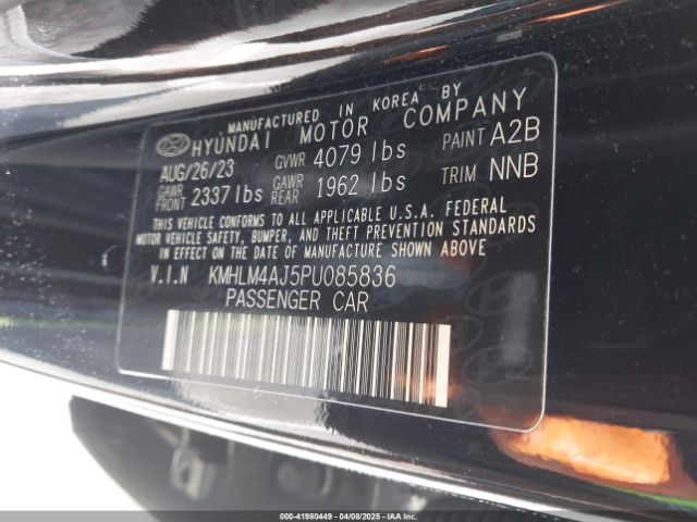 KMHLM4AJ5PU085836 Hyundai Elantra Hybrid Blue