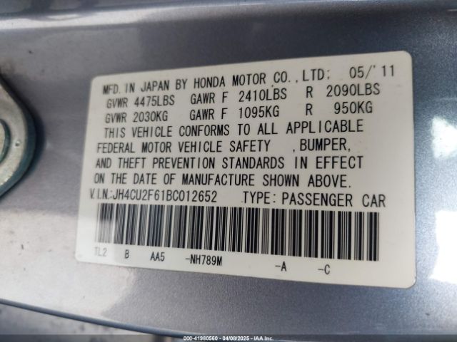 2011 ACURA TSX JH4CU2F61BC012652 Photo 8