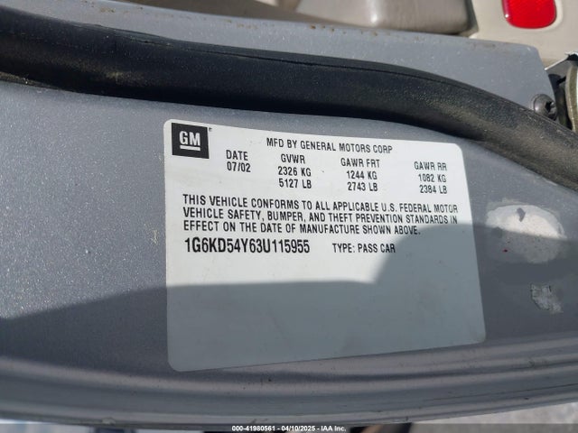 2003 CADILLAC DEVILLE 1G6KD54Y63U115955 Photo 8