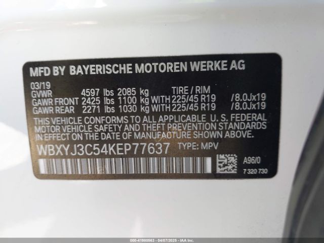 WBXYJ3C54KEP77637 BMW X2 Sdrive28i