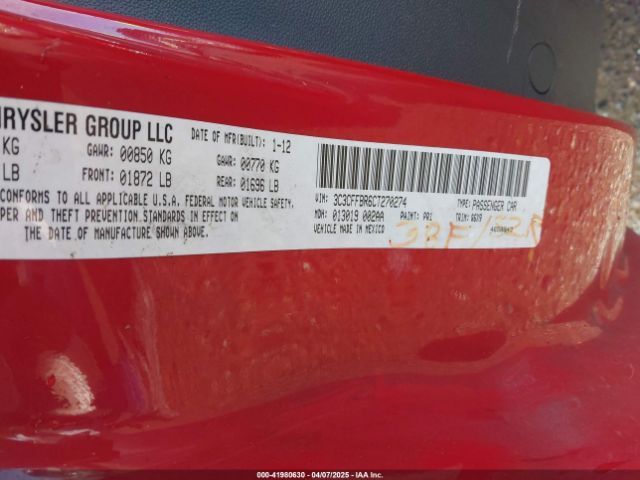 2012 FIAT 500 3C3CFFBR6CT270274 Photo 8