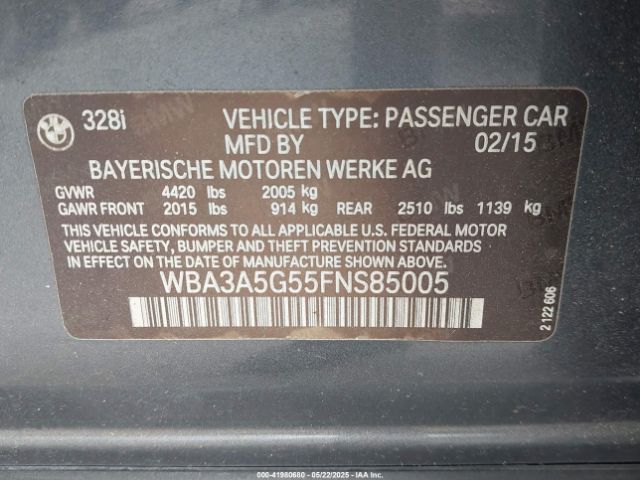 WBA3A5G55FNS85005 BMW 328I