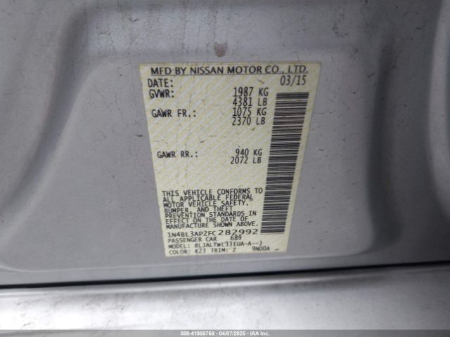 1N4BL3AP2FC282992 Nissan Altima 3.5 Sl