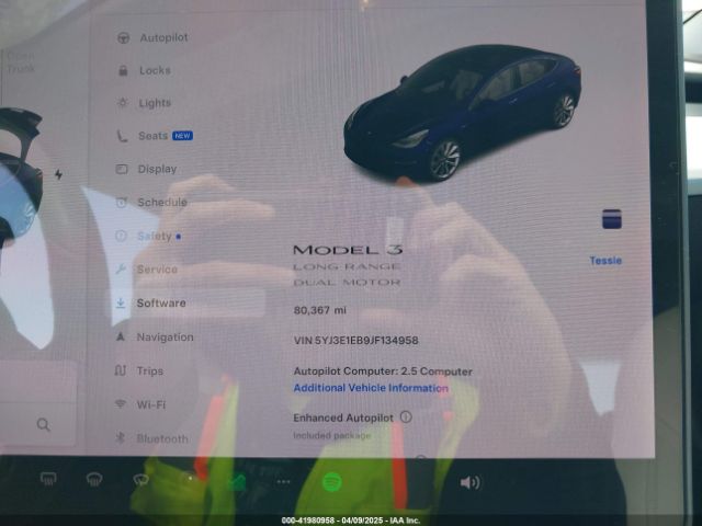 5YJ3E1EB9JF134958 Tesla Model 3 Long Range/performance