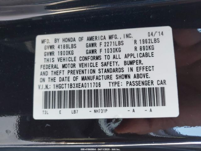 1HGCT1B3XEA011706 Honda Accord Lx-s