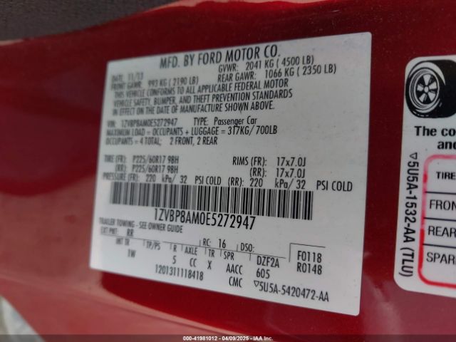 1ZVBP8AM0E5272947 Ford Mustang V6