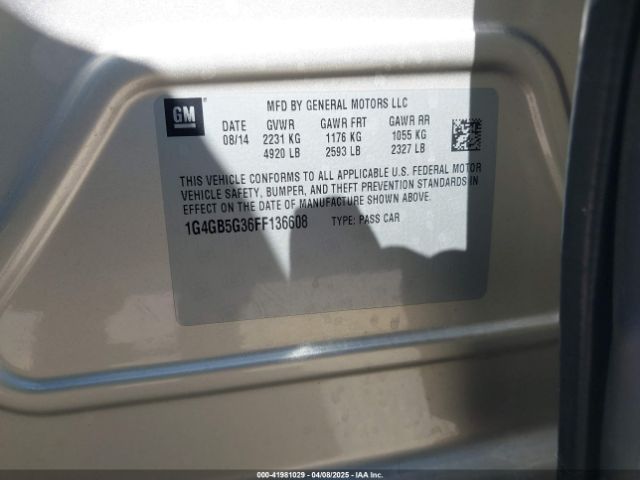 1G4GB5G36FF136608 Buick Lacrosse Leather