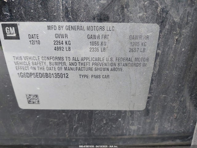 2011 CADILLAC CTS 1G6DP5ED6B0135012 Photo 8