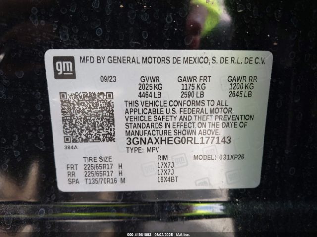 3GNAXHEG0RL177143 Chevrolet Equinox Fwd Ls