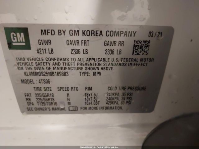 KL4MMDS25MB169883 Buick Encore Gx Fwd Select