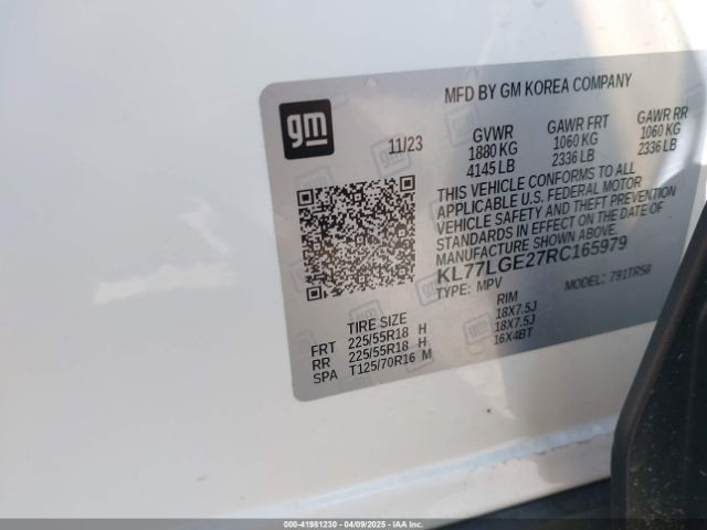KL77LGE27RC165979 Chevrolet Trax Fwd 1rs