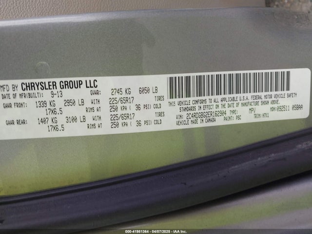 2C4RDGBG2ER162904 Dodge Grand Caravan Se