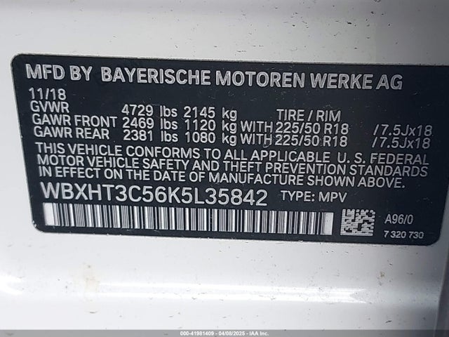 WBXHT3C56K5L35842 BMW X1 Xdrive28i