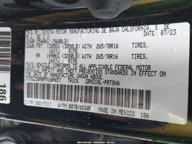 3TMDZ5BN0PM160657 Toyota Tacoma Trd Off Road