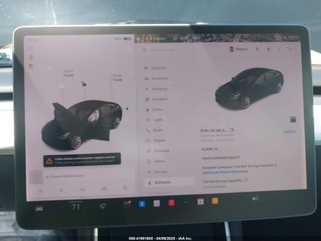 5YJ3E1EB6KF192477 Tesla Model 3 Long Range/performance