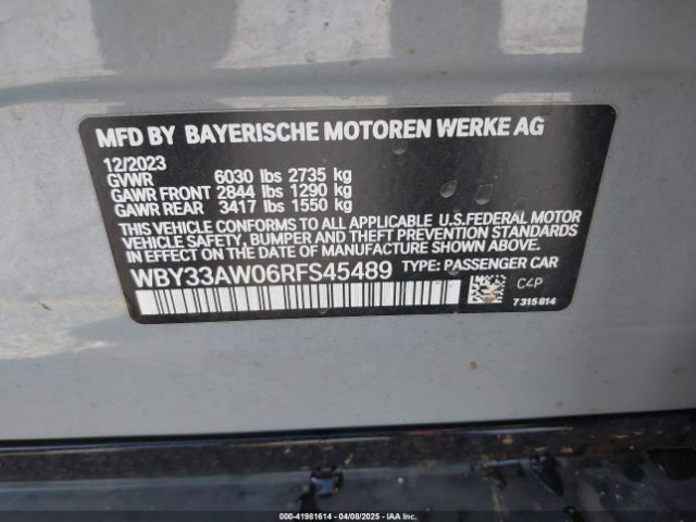 WBY33AW06RFS45489 BMW I4 M50