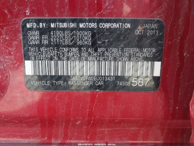 2014 MITSUBISHI LANCER JA32V2FW2EU013431 Photo 8