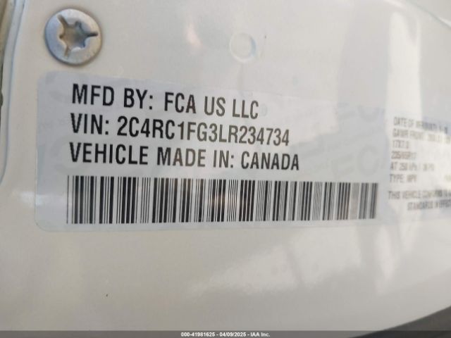 2C4RC1FG3LR234734 Chrysler Pacifica Touring