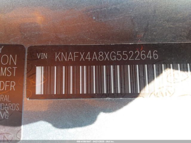 KNAFX4A8XG5522646 KIA FORTE EX