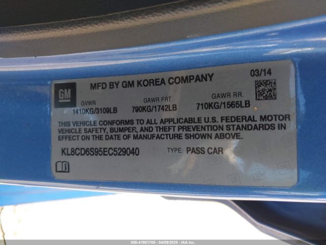 KL8CD6S95EC529040 Chevrolet Spark 1lt Auto