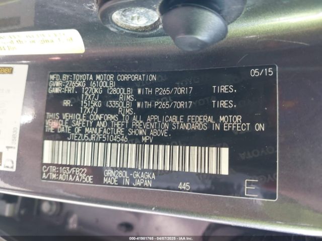 JTEZU5JR7F5104546 Toyota 4RUNNER SR5