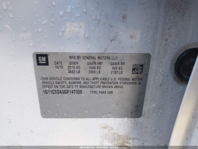 1G11C5SA9GF147058 Chevrolet Malibu Limited Lt