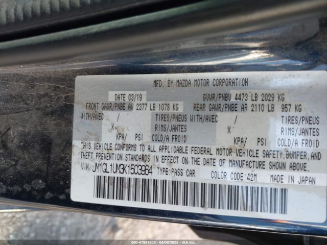 JM1GL1UM3K1503964 Mazda Mazda6 Sport