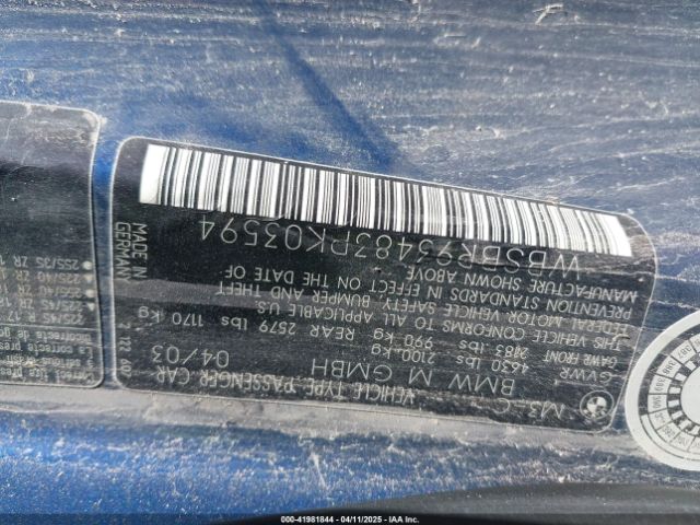 2003 BMW M3 WBSBR93483PK03594 Photo 8