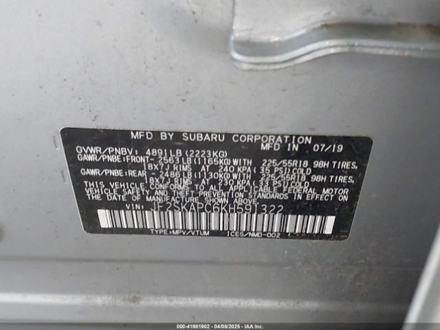 JF2SKAPC6KH591322 Subaru Forester Sport