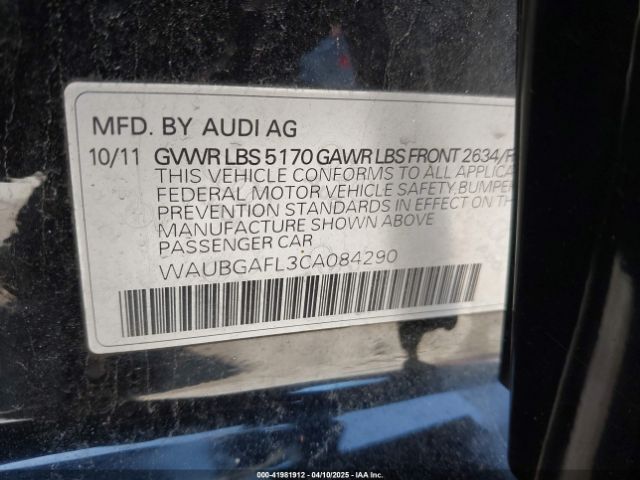 2012 AUDI S4 WAUBGAFL3CA084290 Photo 8