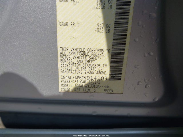 1N4AL3AP6FN914103 Nissan Altima 2.5 S