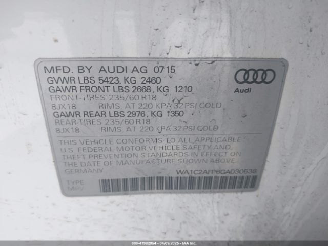 2016 AUDI Q5 WA1C2AFP6GA030538 Photo 8