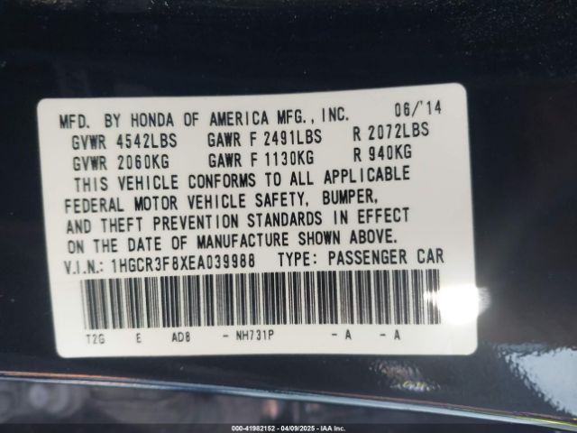1HGCR3F8XEA039988 Honda Accord Ex-l V-6