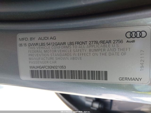 WAUHGAFC3GN021053 Audi A6 3.0t Premium Plus