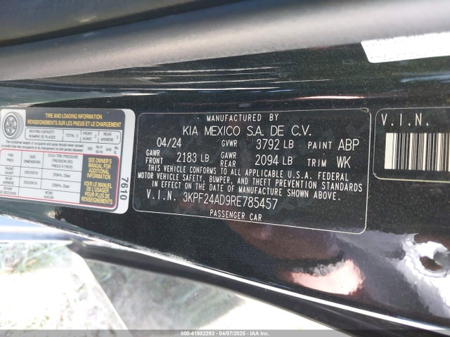 3KPF24AD9RE785457 KIA Forte Lxs