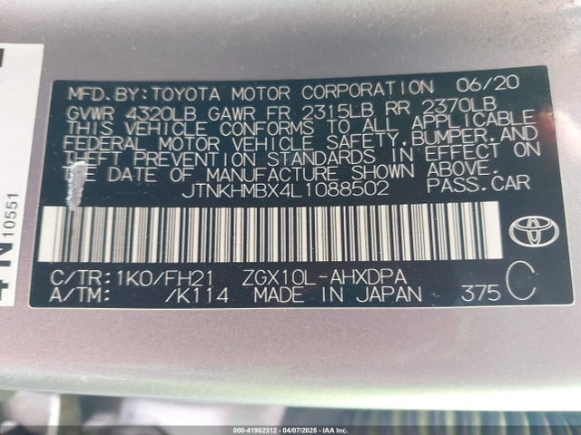 JTNKHMBX4L1088502 Toyota C-HR LE