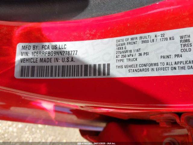 2022 RAM 1500 1C6RRFBG9NN278777 Photo 8