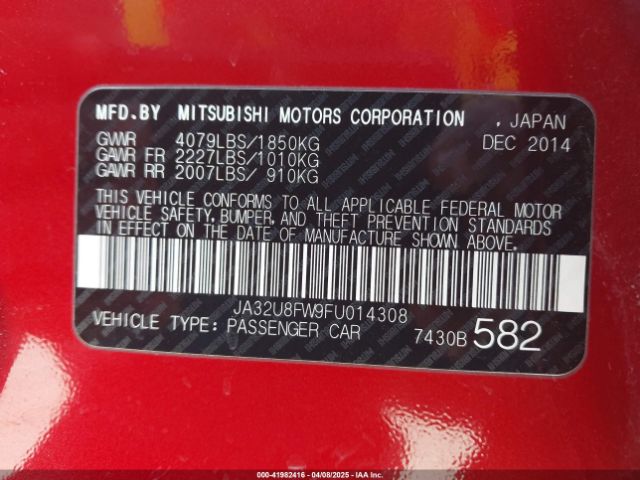 JA32U8FW9FU014308 Mitsubishi LANCER GT