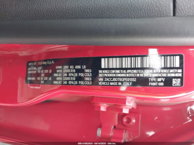 ZACCJBDT6GPE01552 Jeep Renegade Limited