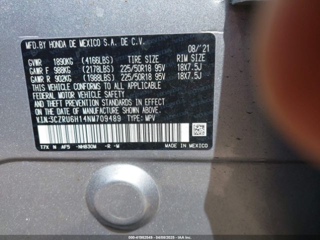 3CZRU6H14NM709489 Honda Hr-v Awd Sport