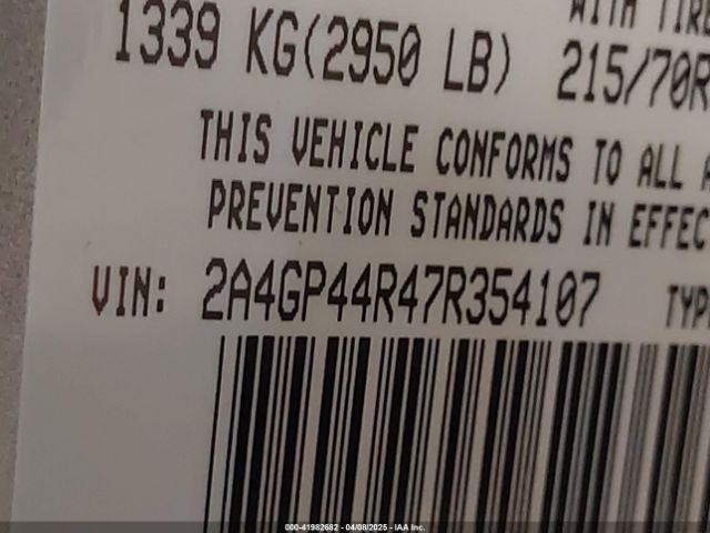 2007 CHRYSLER TOWN & COUNTRY 2A4GP44R47R354107 Photo 8