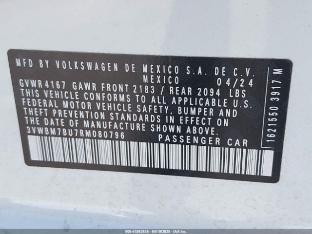 3VWBM7BU7RM080796 Volkswagen Jetta 1.5t Sport