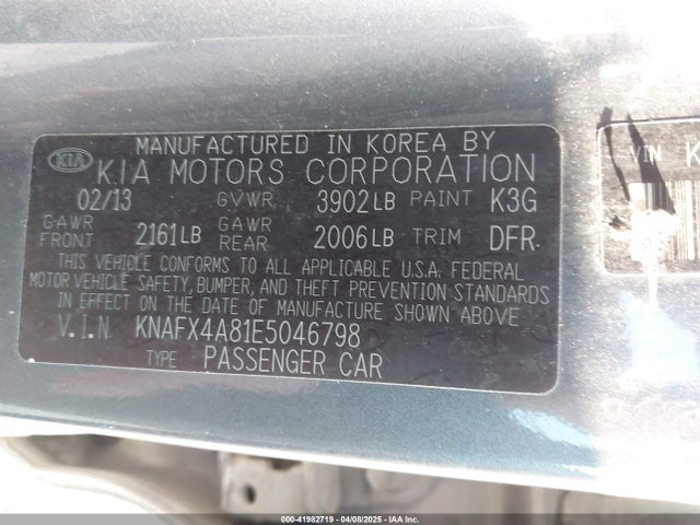 KIA FORTE EX 2014 KNAFX4A81E5046798 Image 9