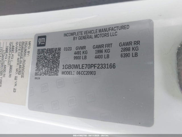 1GB0WLE70PF233166 Chevrolet Silverado 2500hd 2wd  Long Bed Wt